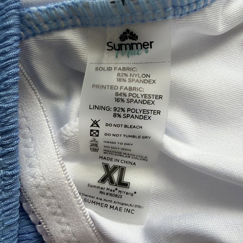 Summer Mae Maternity Swimsuit NWT XL Blue One Shoulder Ring One Piece Ruched - Picture 6 of 12